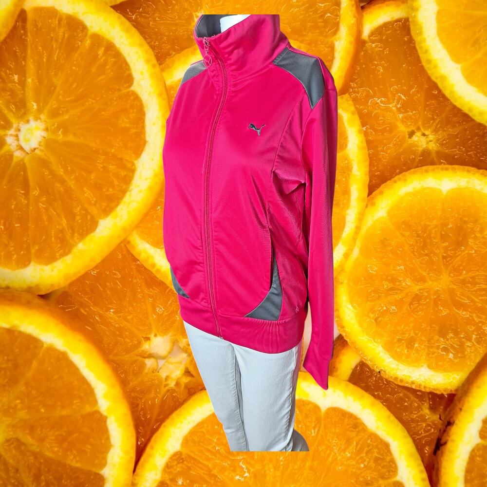 Puma Women's Red Full Zip Activewear Sports Track Jacket Size‎ M